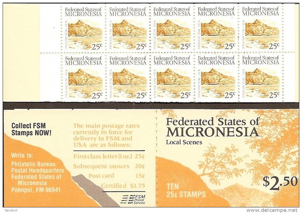 MICRONESIA - 1985 $2.50 Complete Booklet. Scott 36a. MNH ** - Micronésie