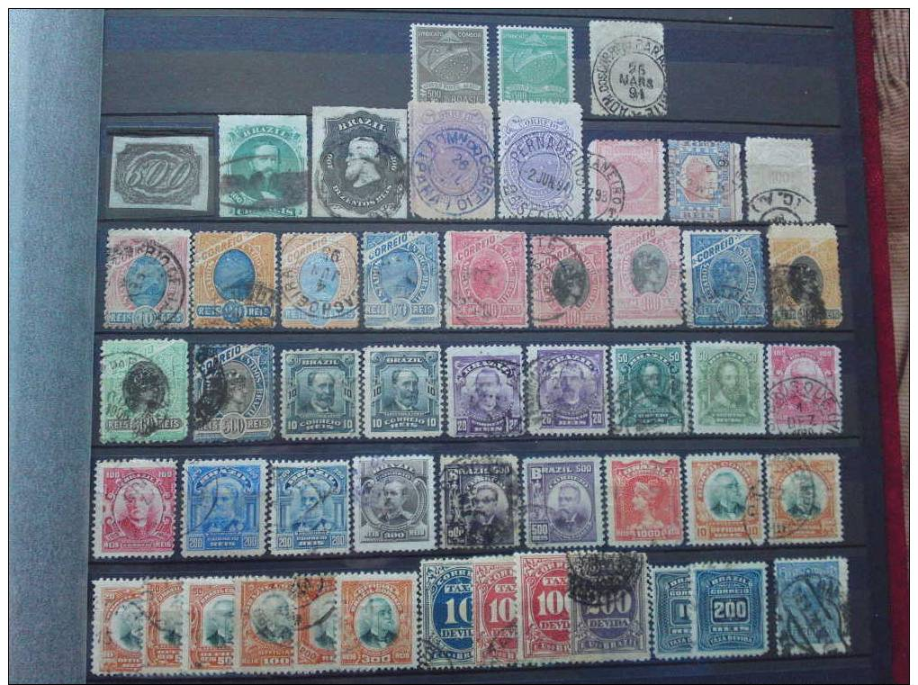 Brazil Early Issues, Lot Of Rare Stamps.high Values,mixed Condition.see Photos - Collezioni (in Album)