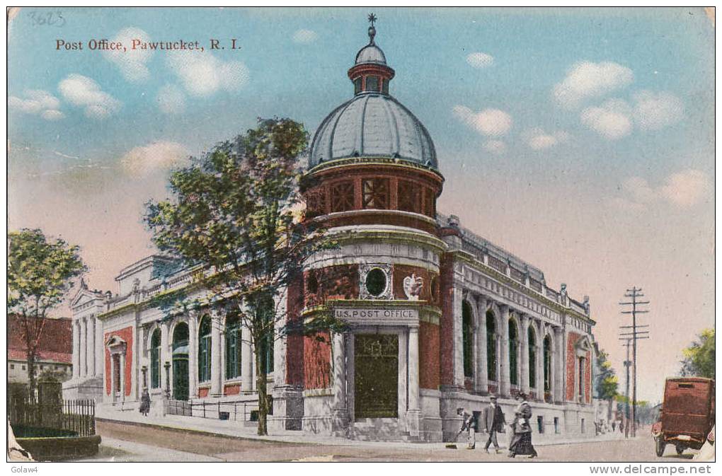 3623# POST OFFICE PAWTUCKET RHODE ISLAND 1919 USA CENTRAL FALLS RI Pour DUDELANGE LUXEMBOURG - Pawtucket