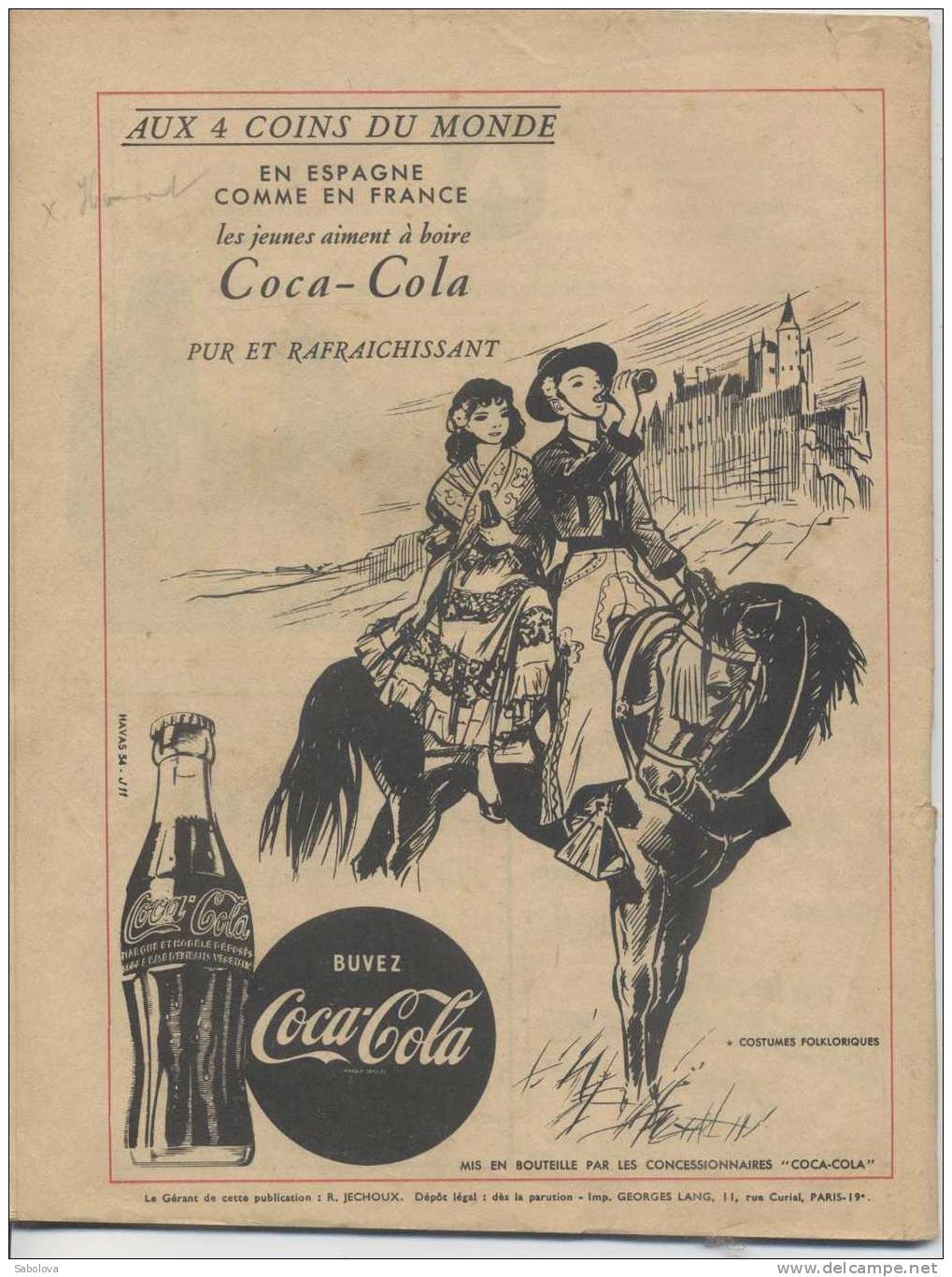 Scout Revue Mai 1954 N° 292Pub Coca Cola Au Verso Dessins De Joubert - Altri & Non Classificati