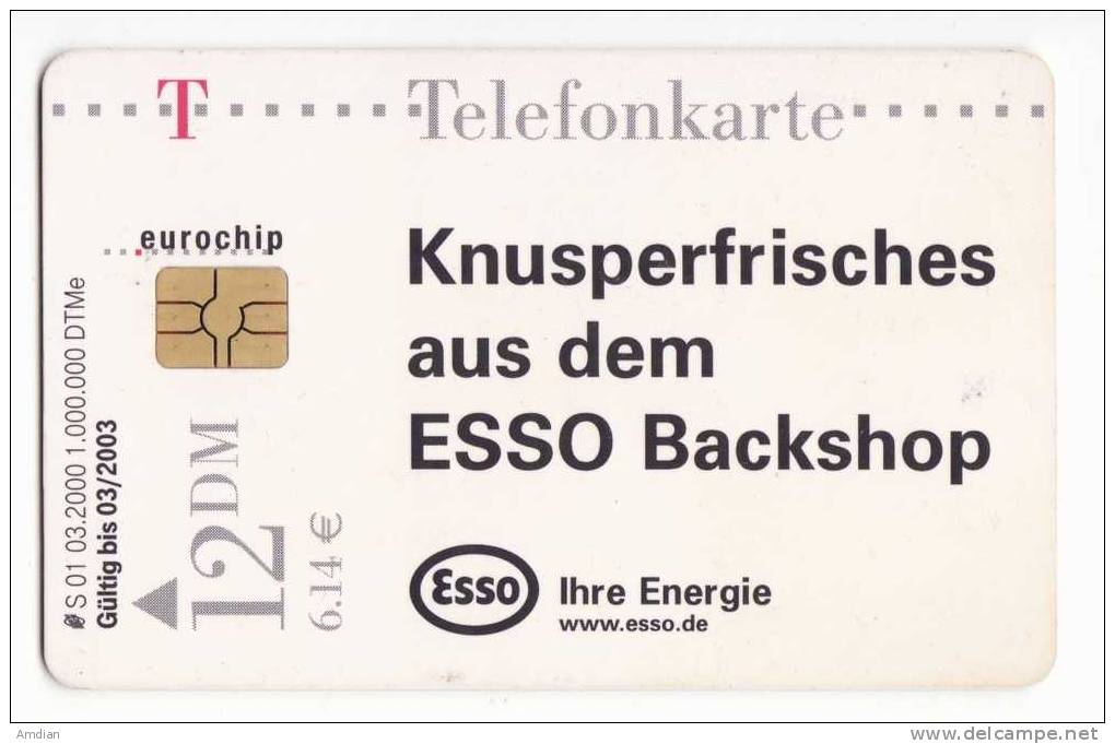 GERMANY - ESSO Advertising - 03/2000 - Tirage 1000000 - Phonecard / Telecarte - Advertising