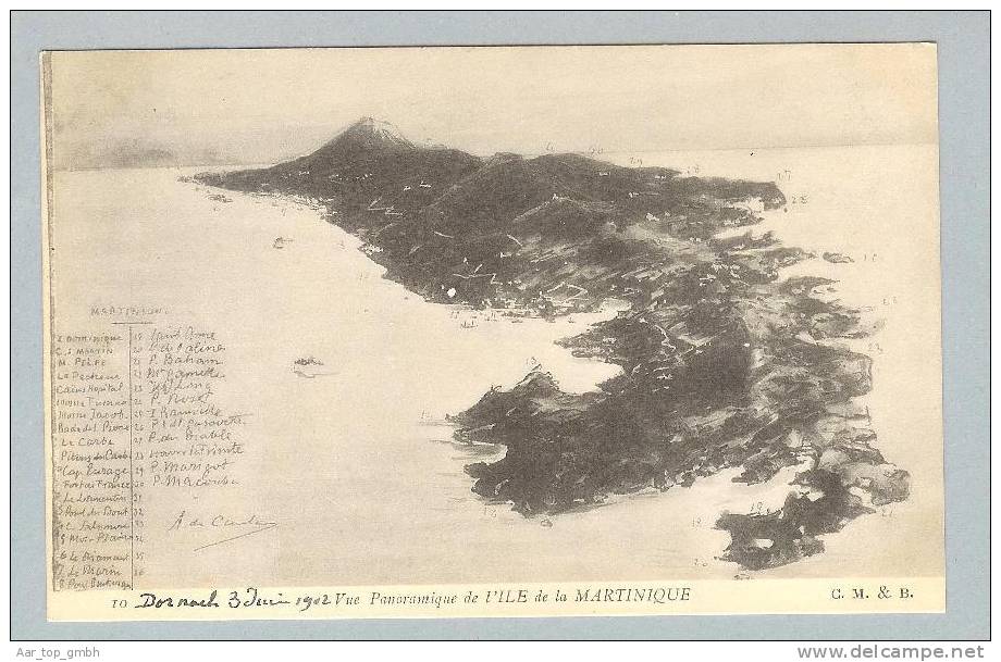 Martinique Flugaufnahme 1902 Foto C.M.&B. - Altri & Non Classificati