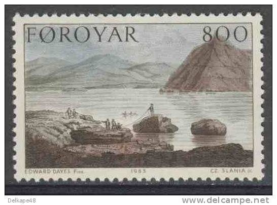 Faroër Faroe Islands 1985 Mi 115 YT 109 Sc 124 ** "Stones In Oyndarfjørur" Painting By Edward Dayes (1763-1804) - Andere & Zonder Classificatie