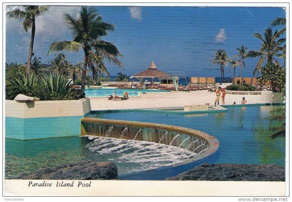 BAHAMAS-PARADISE ISLAND POOL / THEMATIC STAMP-FLOWER - Bahamas