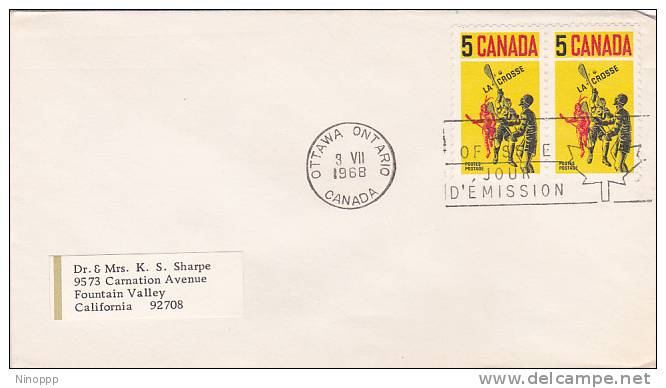 Canada 1968 Sports La Crosse  Cover - Other & Unclassified