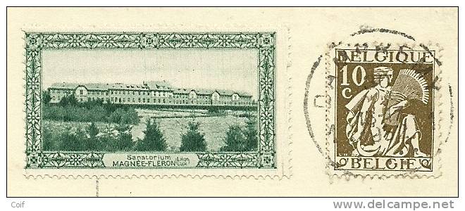 337 Op Kaart Met Stempel DAMPREMY Met Vignet SANATORIUM MAGNEE-FLERON - 1932 Cérès Et Mercure