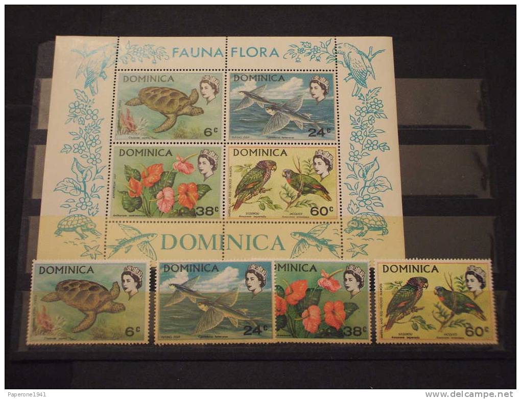 DOMINICA -1970 FAUNA E FLORA 4v.+BF - NUOVI(++)-TEMATICHE. - Dominica (1978-...)