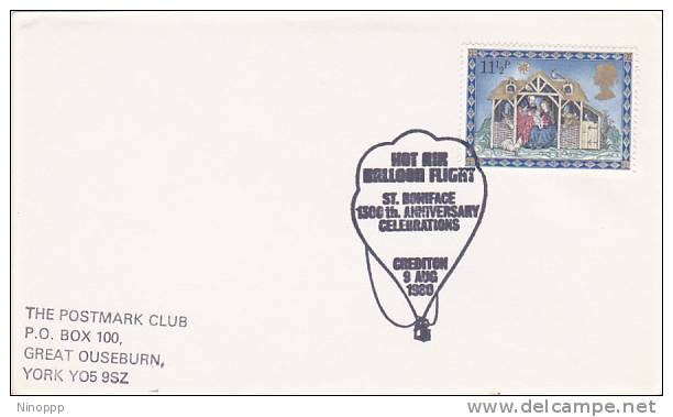 Great Britain 1980  Hot Air Balloon Flight Souvenir Cover - Other & Unclassified