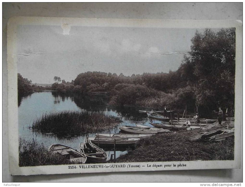 Cpa Villeneuve La Guyard Le Depart Pour La Peche - Villeneuve-la-Guyard