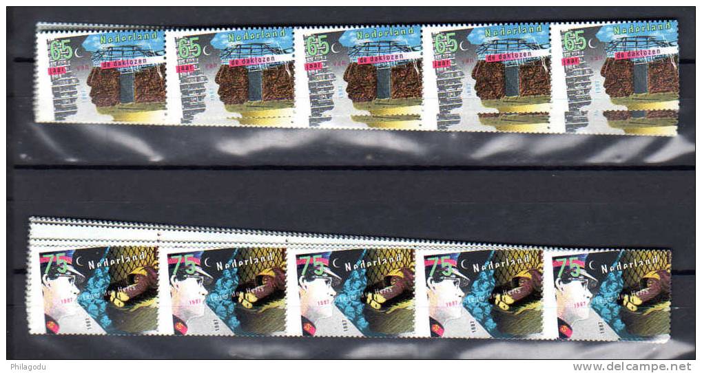 1987 - Logement, Armée Du Salut - Savation Army, Strook Van 50x 1281-1282** ( NVPH 1368-1369), Cote 2012: 147,50 € - Unused Stamps