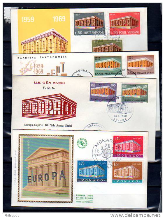 Europa 1969, FDC De 22 Pays - 1969