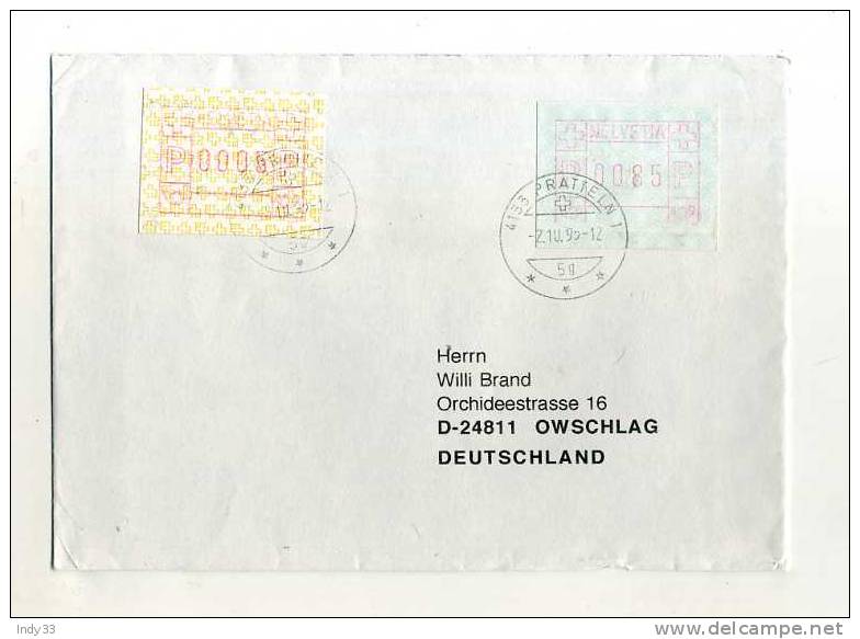 - SUISSE  . AFFRANCHISSEMENT COMPOSE AVEC VIGNETTES SUR ENVELOPPE DE 1982 - Automatic Stamps