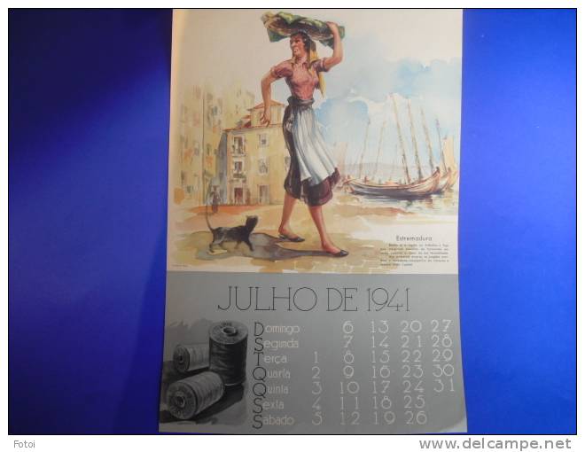 PORTUGAL 1941 FOLHA DE CALENDARIO AGUARELA   « REGIOES » ESTREMADURA - Grand Format : 1941-60