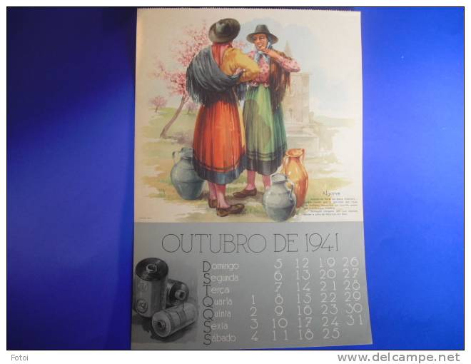 PORTUGAL 1941 FOLHA DE CALENDARIO AGUARELA   « REGIOES » ALGARVE - Formato Grande : 1941-60