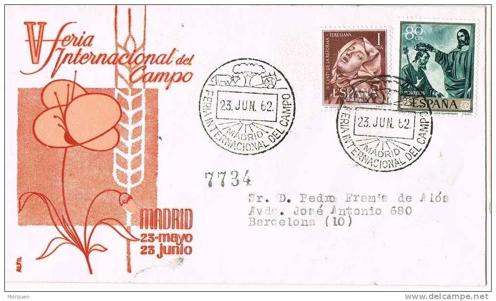 Carta Certificada MADRID 1962. Feria Del Campo - Covers & Documents