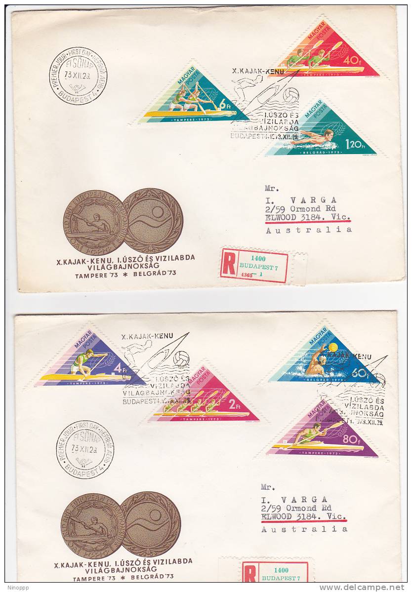 Hungary 1973  Sports Registered FDCs - Other & Unclassified