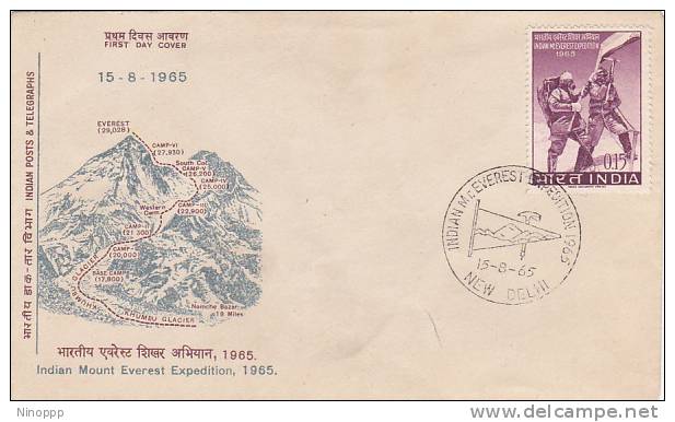 India 1965 Mount Everest Expedition Souvenir Cover - Brieven En Documenten