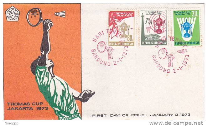 Indonesia 1973 Thomas Cup Jakarta  FDC - Badminton