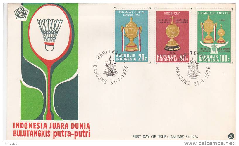 Indonesia 1976  Thomas Cup  FDC - Badminton