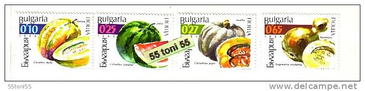 BULGARIA / Bulgarie 2002,   Cucurbitaceae Family, Watermelon, Pumpkin, Melon, Gourd  4 V. MNH - Autres & Non Classés