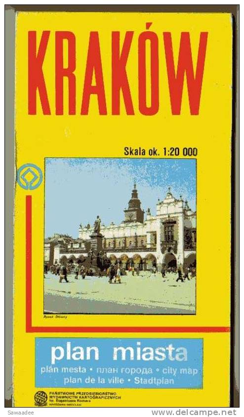 CARTE DE VILLE - POLOGNE - KRAKOW - 1 : 20000 - 1990 - PPWK - Carte Stradali