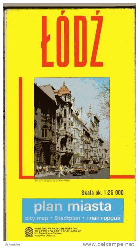 CARTE DE VILLE - POLOGNE - LODZ - 1 : 25000 - 1990 - PPWK - Wegenkaarten