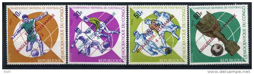 1966, Congo Belga, Finale Mondiali Di Calcio Soprastampa Violetto , Serie  Nuova (**) - Altri & Non Classificati