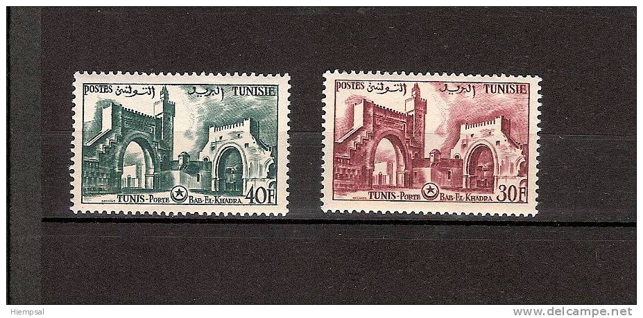 Colonies   Francaise  .Tunisie 1954 N°379-380 ** Cote E&t 3;00 - Neufs