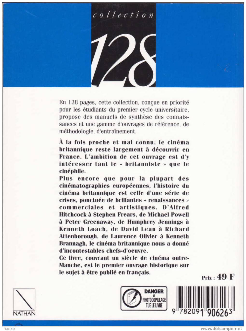 Cinéma 128 Nathan Université Histoire Du Cinéma Britannique Philippe Pilard 1996 - Cinéma/Télévision