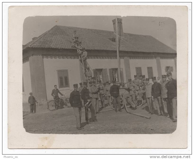 PROFESSIONS - Firemens, Exercise, Real Photo, Format: 11,5x9cm - Sapeurs-Pompiers