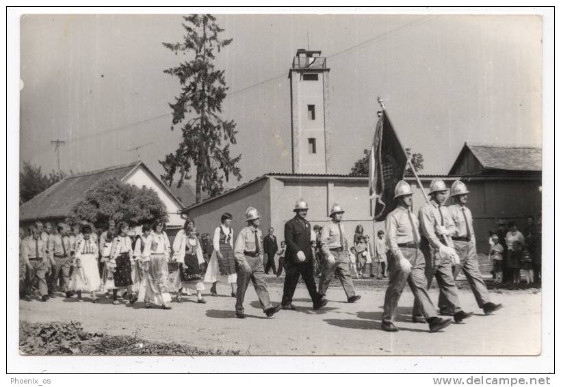 PROFESSIONS - Firemens, Parade, Real Photo Postcard, Donji Miholjac, Croatia - Sapeurs-Pompiers