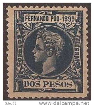 FPOO69-L3966.Guinea Guinee .FERNANDO POO ALFONSO  XIII 1899 (Ed 69*) Con Charnela.MAGNIFICO. - Fernando Poo
