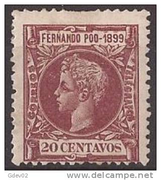 FPOO64-LA252.Guinee.Guinea Español..ALFONSO   Xlll.FERNANDO POO.Alfonso Xlll.1899.(Ed 64*) Con Charnela.MAGNIFICO. - Fernando Po