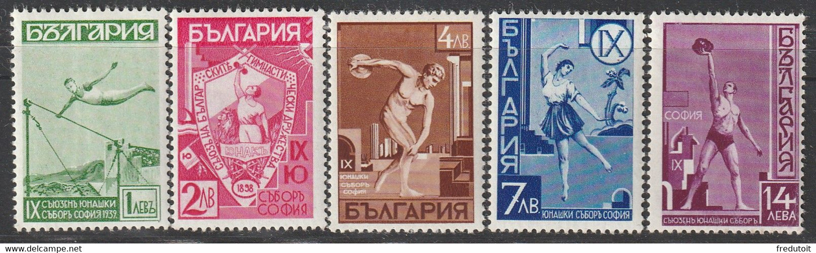 BULGARIE - N°335/9 * (1939) Gymnastique - Neufs