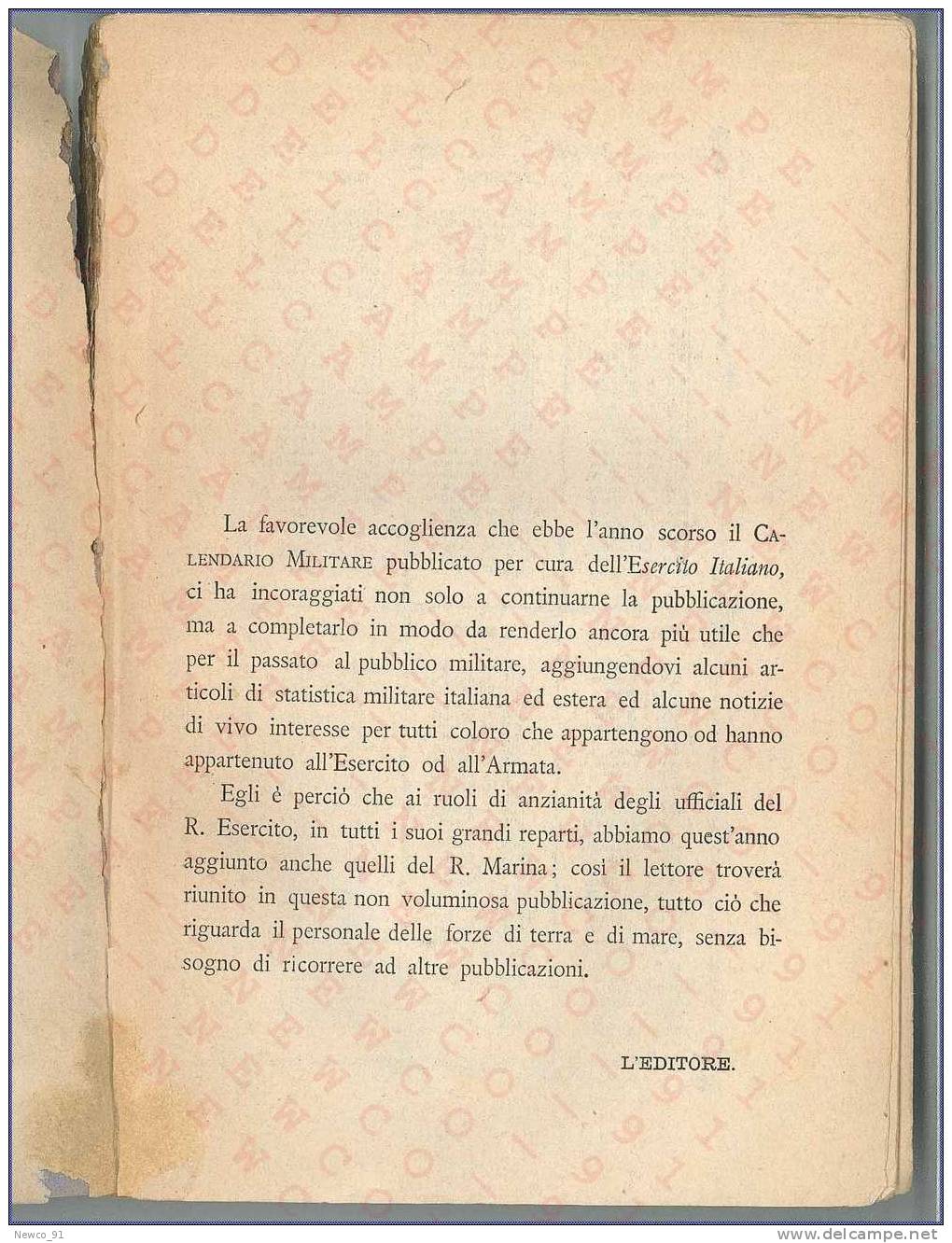 Calendario Militare Pel 1884 - II ANNO - Edizione Del Giornale L´ESERCITO ITALIANO - ROMA - Libri Antichi