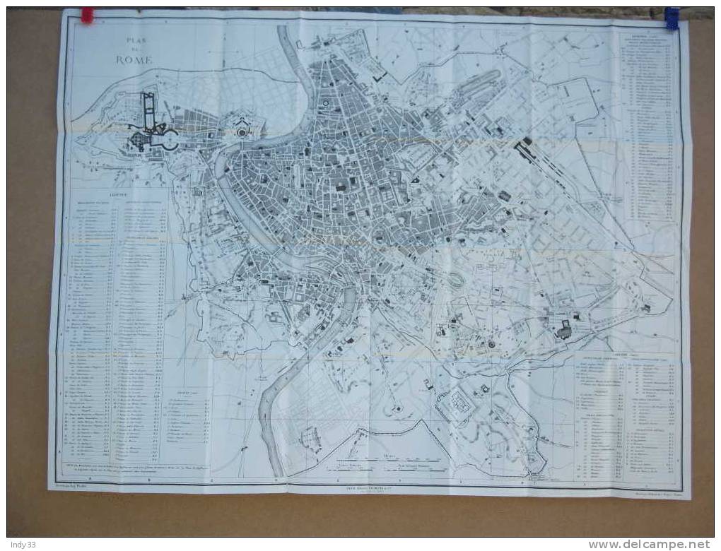 - PLAN DE ROME . CARTE GRAVEE AU XIXe S. - Carte Topografiche