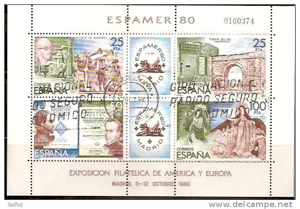 Spain Edifil # 2583 (o) ESPAMER 1980 Souvenir Sheet - Usados
