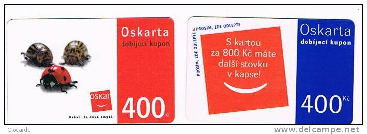 REPUBBLICA CECA (CZECH REPUBLIC) - OSKAR GSM RECHARGE  -  LOT OF 2 DIFFERENT - USATA  -  RIF. 3227 - Marienkäfer