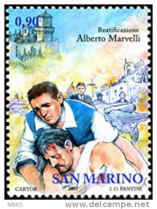 REPUBBLICA DI SAN MARINO - ANNO 2005 - BEATIFICAZIONE DI ALBERTO MARVELLI - NUOVI MNH ** - Neufs