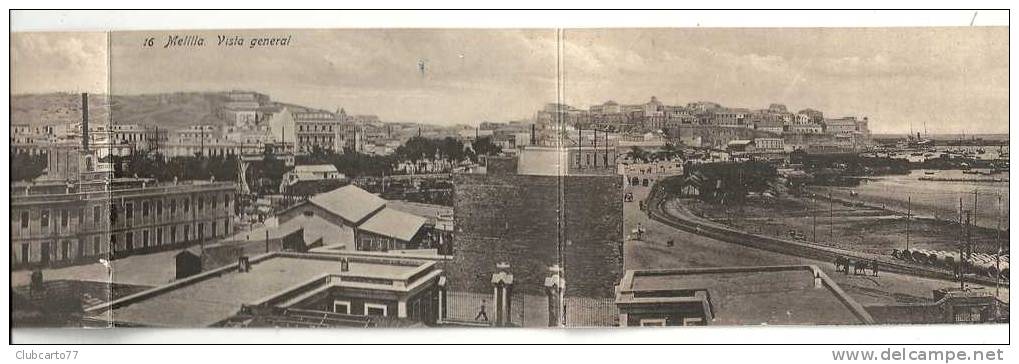 Melilla (Espagne) : Vista General CP à 4 Volets En 1910 (animée) FORMAT TRES RARE. - Melilla