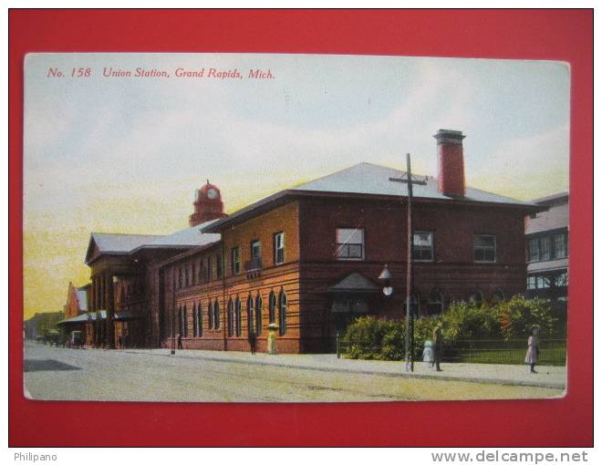 Depot-Train Station--   Union Sation Grand Rapids MI---  Ca 1910    ===ref 182 - Andere & Zonder Classificatie