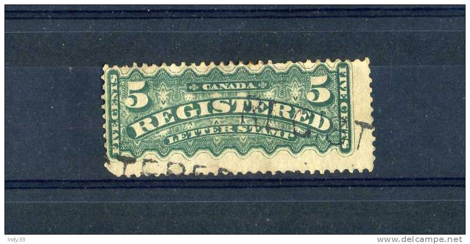 - CANADA . TIMBRE POUR RECOMMANDES 1875/88 . OBLITERE - Recommandés