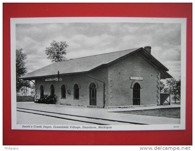 Depot-Train Station--     Smiths Creek Depot Greenfield Village  Dearborn MI Vintage Wb ---===ref 182 - Autres & Non Classés