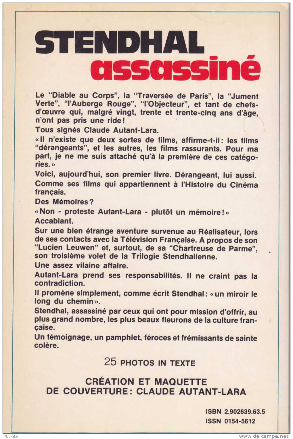 Télémafia Claude Autant-Lara Collection Témoignage Éditions Alain Lefeuvre 1981 - Cinéma/Télévision