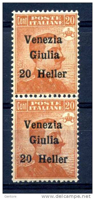 ITALY 1919 Venezia Giulia Overprinted Sassone Cat N° 31 X 2  Perfectly Centred MNH ** - Amtliche Ausgaben