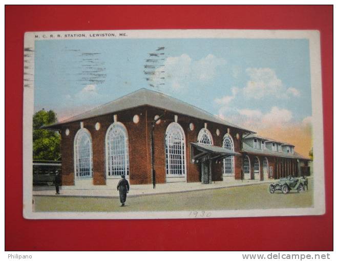 Depot-Train Station--   M.C. R.R.   Station    Lewiston  Me  1930  Cancel       ===ref 183 - Sonstige & Ohne Zuordnung