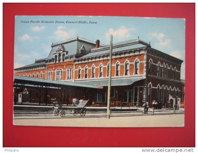 Depot-Train Station--    Union Pacific Transfer Depot --Council Bluffs  Iowa Ca 1910 ===ref 183 - Ames