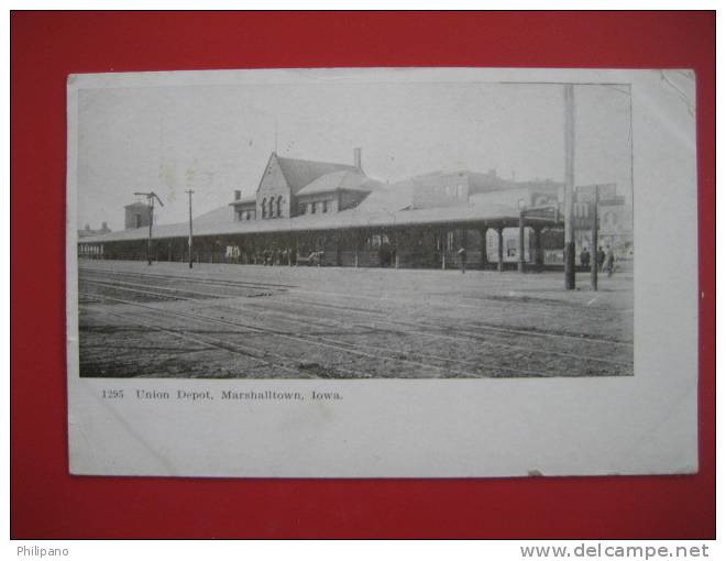 Depot-Train Station--  Union Depot Marshalltown Iowa   1906 Cancel ===ref 183 - Sonstige & Ohne Zuordnung
