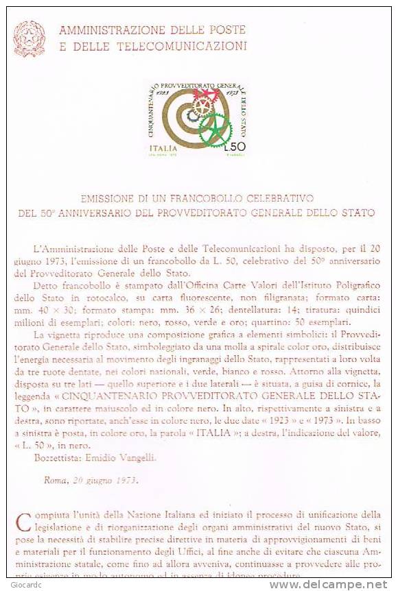 ITALIA REPUBBLICA - BOLLETTINI ILLUSTRATIVI - 1973 BOLLETTINO N. 223 - PROVVEDITORATO GENERALE DELLO STATO - Varietà E Curiosità