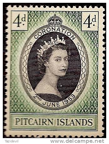 PITCAIRN ISLANDS - 1953 QE II Coronation. Scott 19. Mint Hinged * - Pitcairn